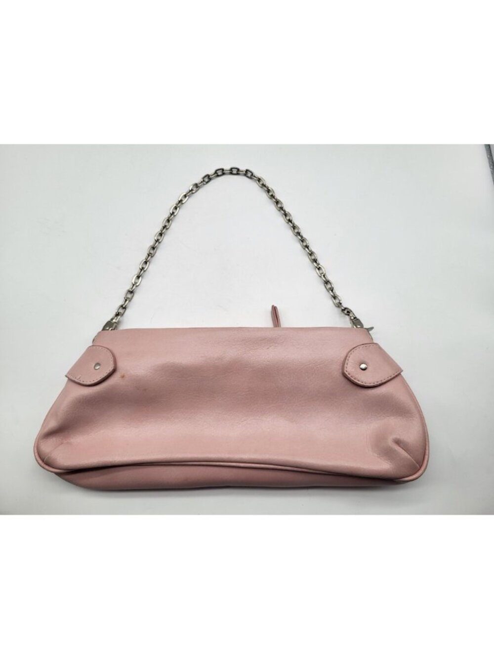Vintage y2k Pink Faux Leather Purse Handbag Silver Tone Chain The Limited Grunge - Picture 2 of 9